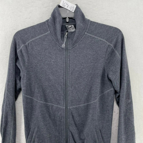 Rei Active Sweatshirt Women's Sz XS Gray Heathered Mock Neck Stretch Full Zip - Picture 6 of 10